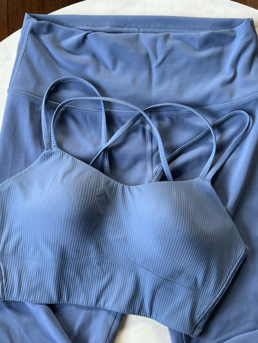 Lululemon Oasis Blue Legging and Sports Bra Set - Picture 3 of 8